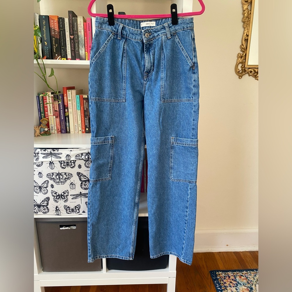 Mango Wide Leg Carpenter Jeans